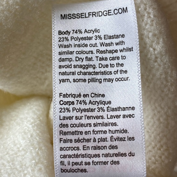NWT Miss Selfridge prairie sweater cream Sz 4/XS - Picture 8 of 9